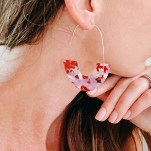 Pink/purple/red multi colored earrings